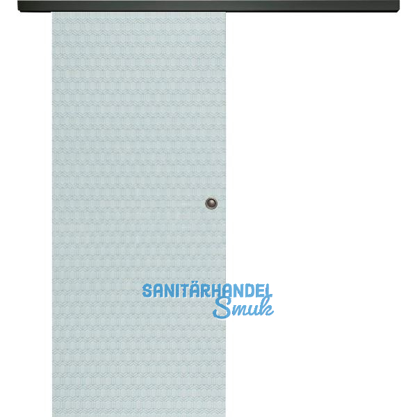 SOLIDO Glasschiebet�r Set Edelstein Smaragd klar, Muschelgriff schwarz, 920