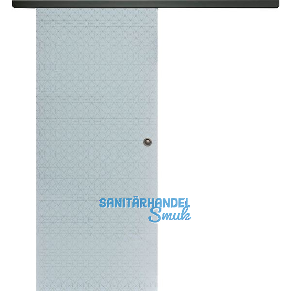 SOLIDO Glasschiebet�r Set Edelstein Diamant wei�, Muschelgriff schwarz, 920