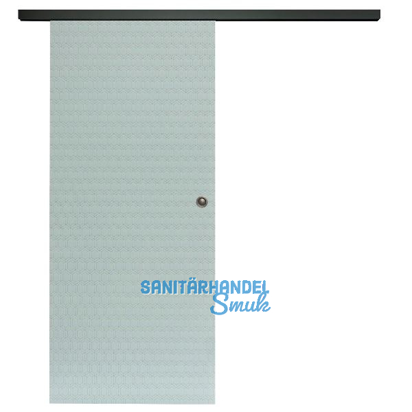 SOLIDO Glasschiebet�r Set Edelstein Smaragd wei�, Muschelgriff schwarz, 820