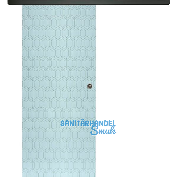 SOLIDO Glasschiebet�r Set Edelstein Gr. Smaragd wei�, Muschelgriff schwarz, 820