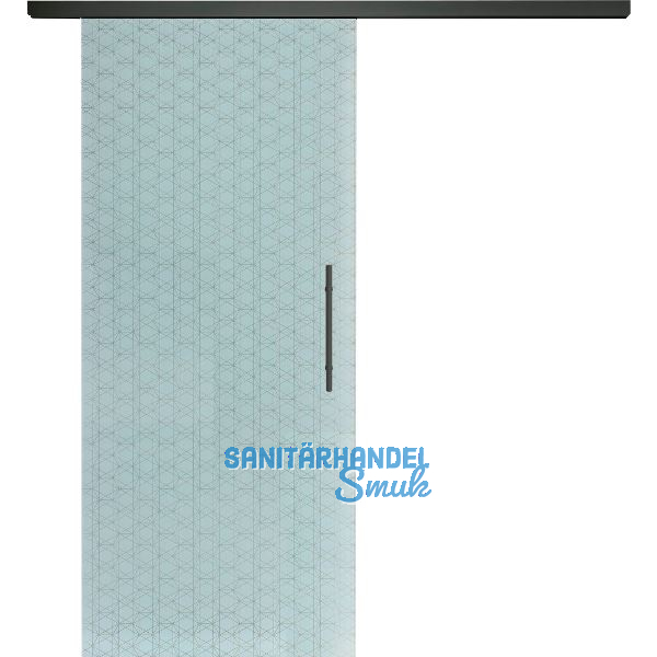 SOLIDO Glasschiebet�r Set Edelstein Brillant wei�, Sto�griff schwarz, 820