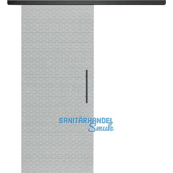 SOLIDO Glasschiebet�r Set Edelstein Diamant wei�, Sto�griff schwarz, 920