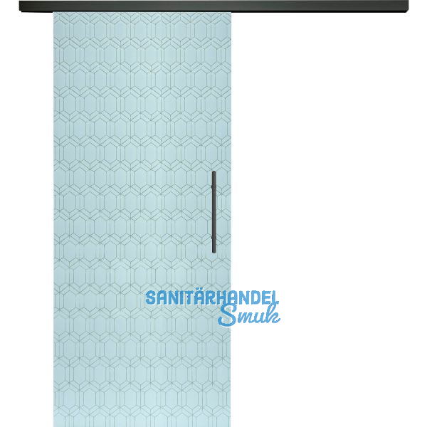 SOLIDO Glasschiebet�r Set Edelstein Grande Smaragd wei�, Sto�griff schwarz, 820