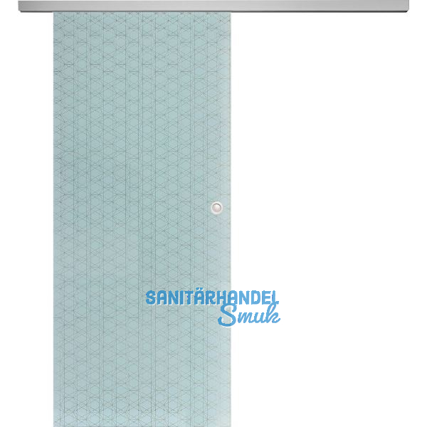 SOLIDO Glasschiebet�r Set Edelstein Brillant wei�, Muschelgriff silber, 920