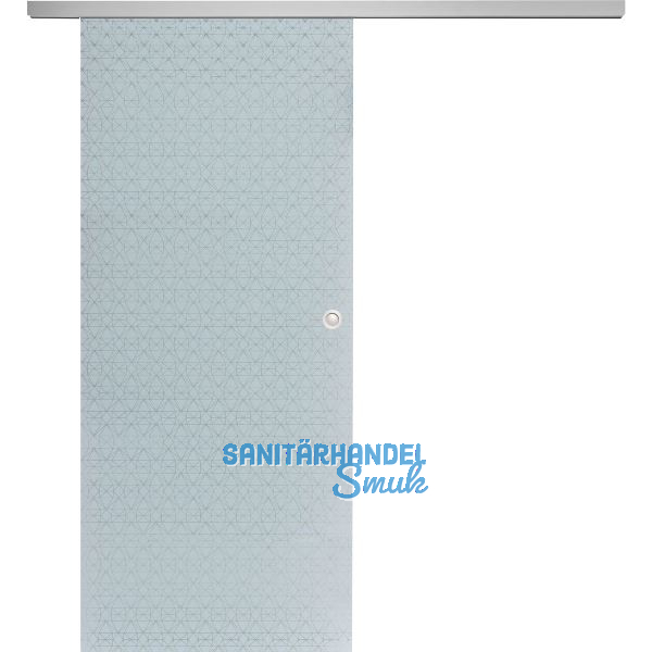 SOLIDO Glasschiebet�r Set Edelstein Diamant wei�, Muschelgriff silber, 820