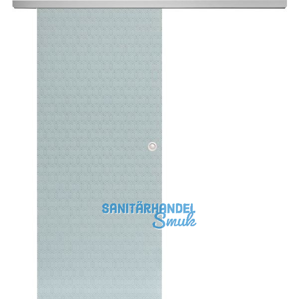 SOLIDO Glasschiebet�r Set Edelstein Smaragd wei�, Muschelgriff silber, 920