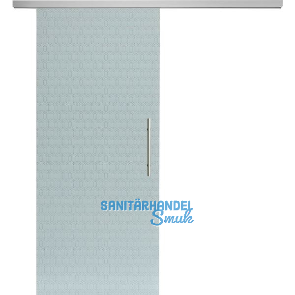 SOLIDO Glasschiebet�r Set Edelstein Smaragd wei�, Sto�griff silber, 920