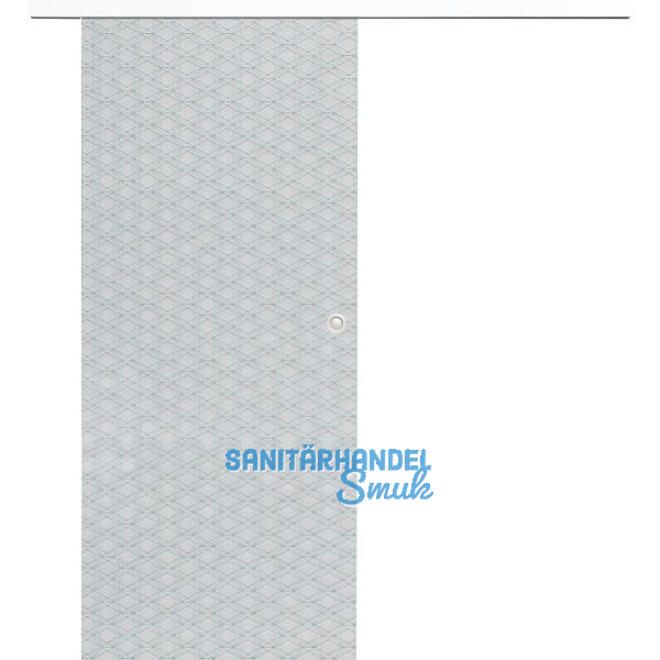 Glasschiebet�r Set Brillant klar, Inlay wei�, Muschelgriff silber, 920