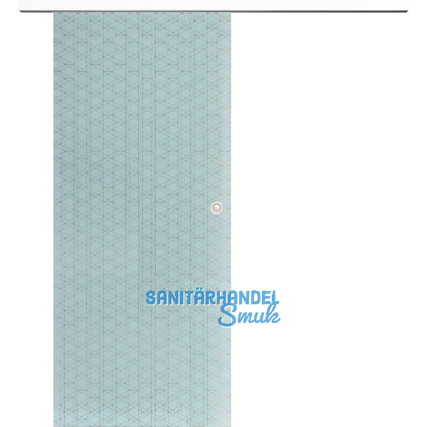 Glasschiebet�r Set Brillant wei�, Inlay wei�, Muschelgriff silber, 820