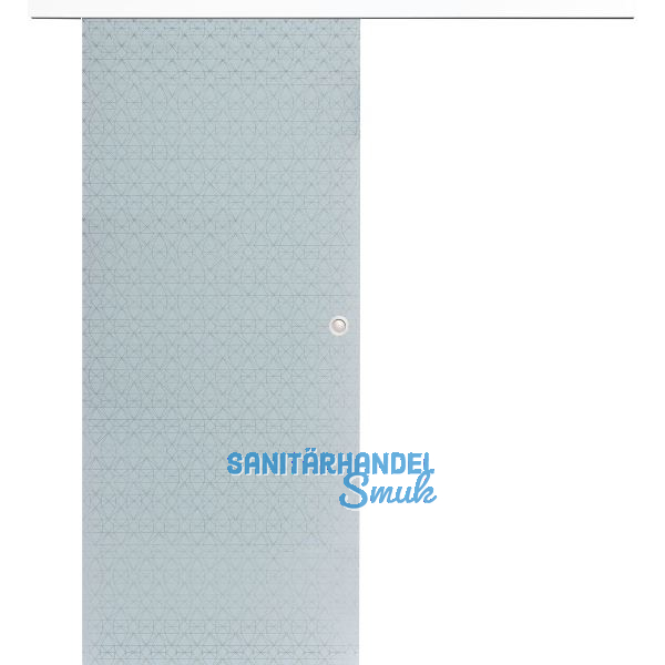 Glasschiebet�r Set Diamant wei�, Inlay wei�, Muschelgriff silber, 820