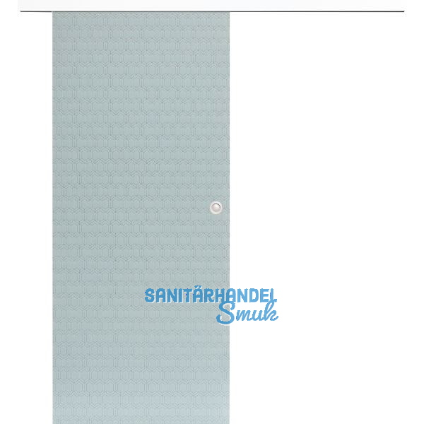 Glasschiebet�r Set Smaragd wei�, Inlay wei�, Muschelgriff silber, 920