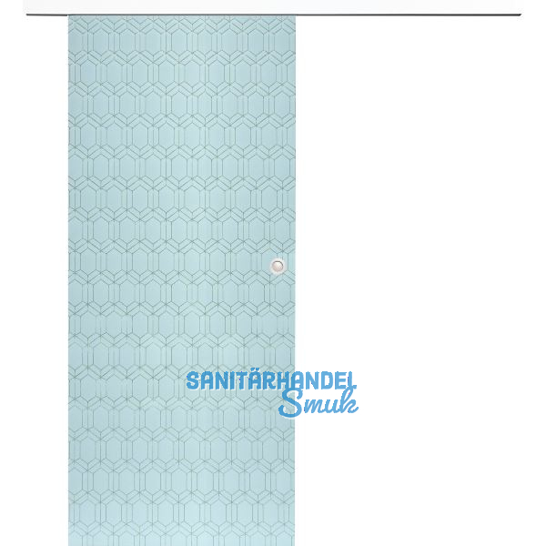 Glasschiebet�r Set Grande Smaragd wei�, Inlay wei�, Muschelgriff silber, 820