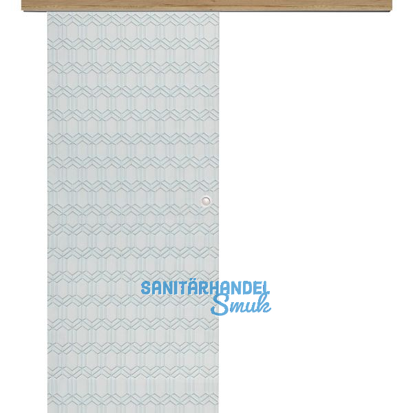 Glasschiebet�r Set Grande Smaragd klar, Inlay Risseiche Muschelgriff silber, 920