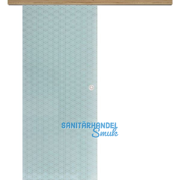 Glasschiebet�r Set Brillant wei�, Inlay Risseiche, Muschelgriff silber, 920