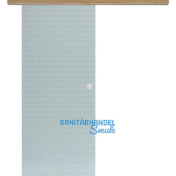 Glasschiebet�r Set Smaragd wei�, Inlay Risseiche, Muschelgriff silber, 820