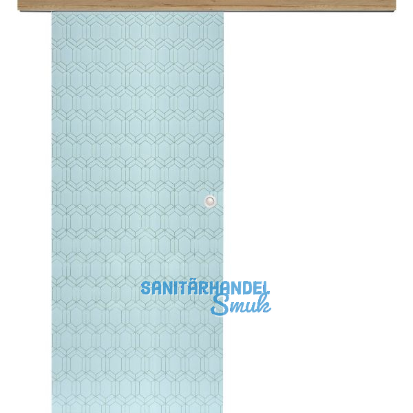 Glasschiebet�r Set Grande Smaragd wei�, Inlay Risseiche, Muschelgriff silber 820