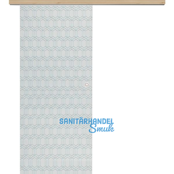 Glasschiebet�r Set Grande Smaragd klar, Inlay Achat, Muschelgriff silber, 820