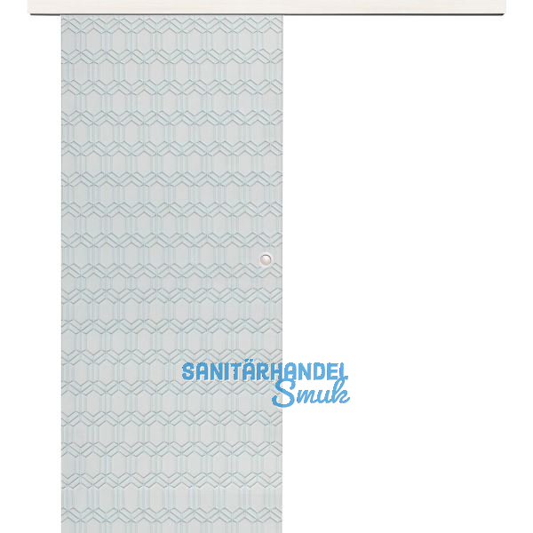 Glasschiebet�r Set Grande Smaragd klar, Inlay Bianco, Muschelgriff silber, 820