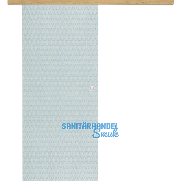 Glasschiebet�r Set Smaragd klar, Inlay Eiche, Muschelgriff silber, 920