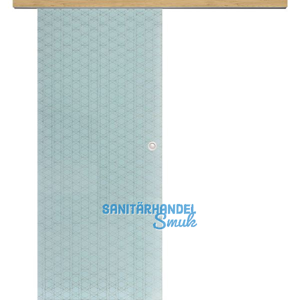 Glasschiebet�r Set Brillant wei�, Inlay Eiche, Muschelgriff silber, 820