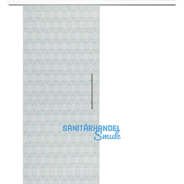 Glasschiebet�r Set Grande Smaragd klar, Inlay wei�, Sto�griff silber, 920