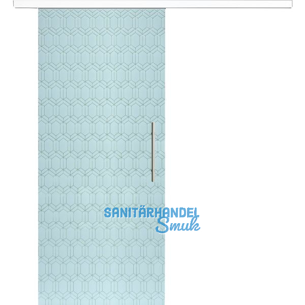 Glasschiebet�r Set Grande Smaragd wei�, Inlay wei�, Sto�griff silber, 920