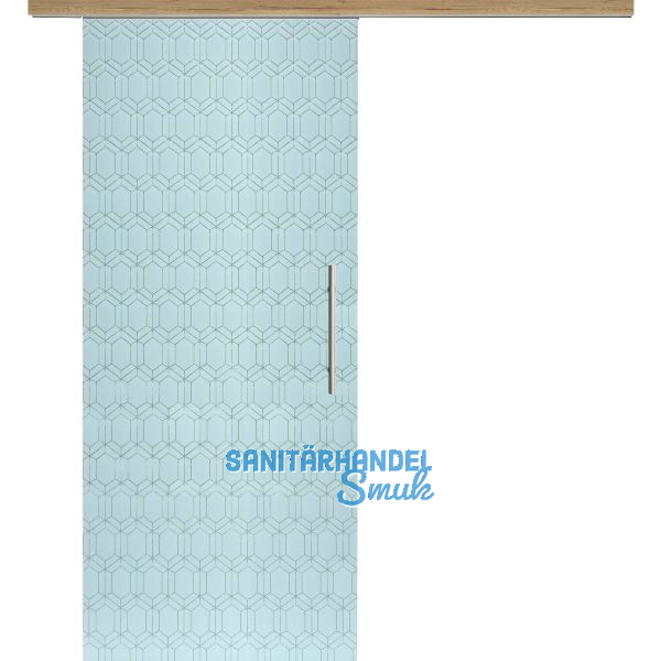 Glasschiebet�r Set Grande Smaragd wei�, Inlay Risseiche, Sto�griff silber, 820