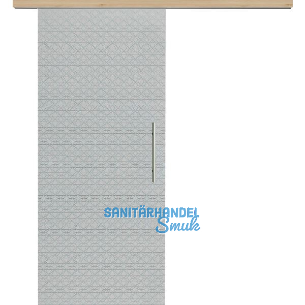 Glasschiebet�r Set Diamant klar, Inlay Achat, Sto�griff silber, 820 mm