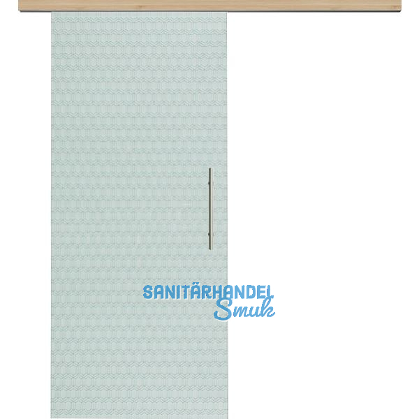 Glasschiebet�r Set Smaragd klar, Inlay Achat, Sto�griff silber, 820 mm