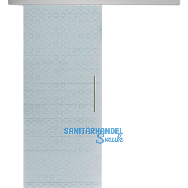 Glasschiebet�r Set Diamant wei�, Inlay Achat, Sto�griff silber, 820 mm