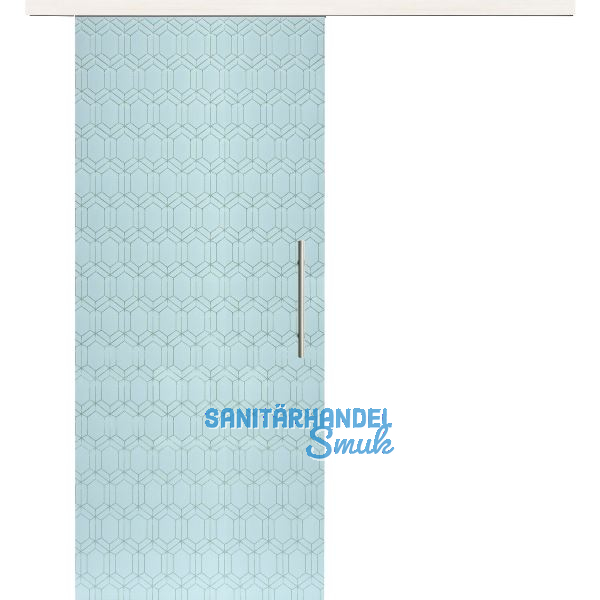 Glasschiebet�r Set Grande Smaragd wei�, Inlay Bianco, Sto�griff silber, 820