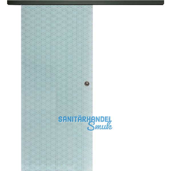 SOLIDO Glasschiebet�r Set Edelstein Brillant wei�, Muschelgriff schwarz, 720