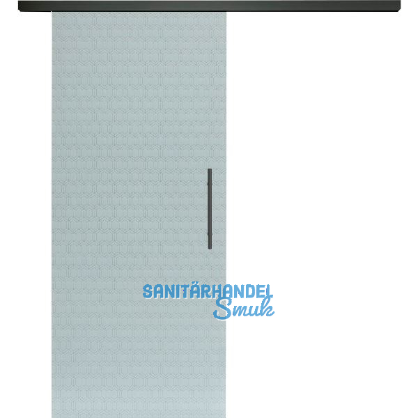 SOLIDO Glasschiebet�r Set Edelstein Smaragd wei�, Sto�griff schwarz, 720