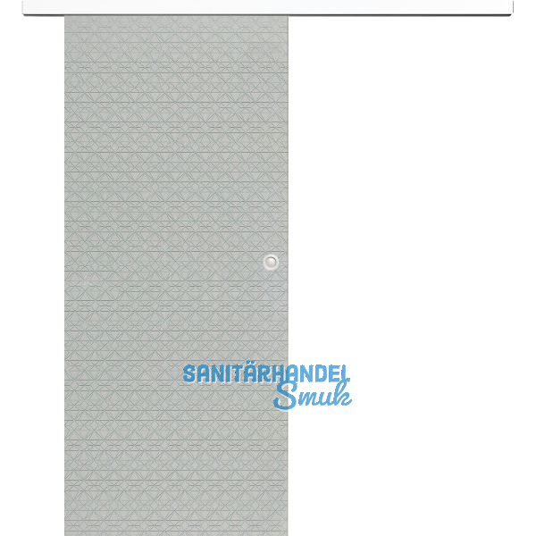 Glasschiebet�r Set Diamant klar, Inlay wei�, Muschelgriff silber, 720 mm