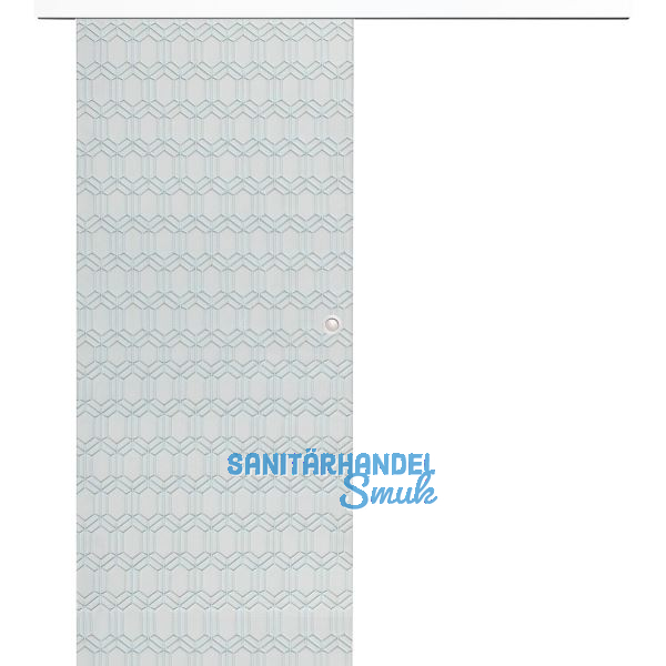 Glasschiebet�r Set Grande Smaragd klar, Inlay wei�, Muschelgriff silber, 720