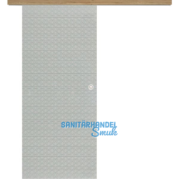 Glasschiebet�r Set Diamant klar, Inlay Risseiche, Muschelgriff silber, 720 mm