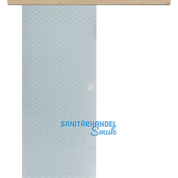 Glasschiebet�r Set Diamant wei�, Inlay Achat, Muschelgriff silber, 720 mm