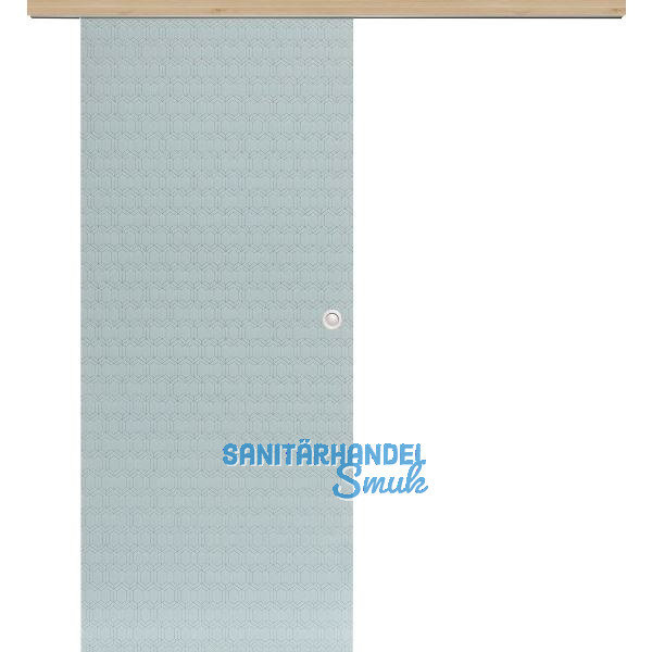 Glasschiebet�r Set Smaragd wei�, Inlay Achat, Muschelgriff silber, 720 mm