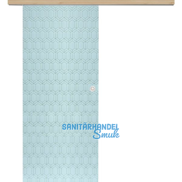 Glasschiebet�r Set Grande Smaragd wei�, Inlay Achat, Muschelgriff silber, 720