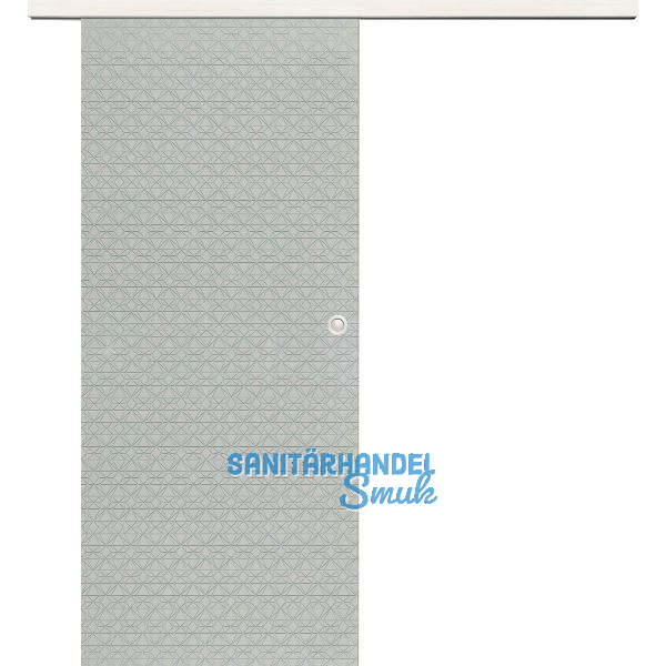 Glasschiebet�r Set Diamant klar, Inlay Bianco, Muschelgriff silber, 720 mm