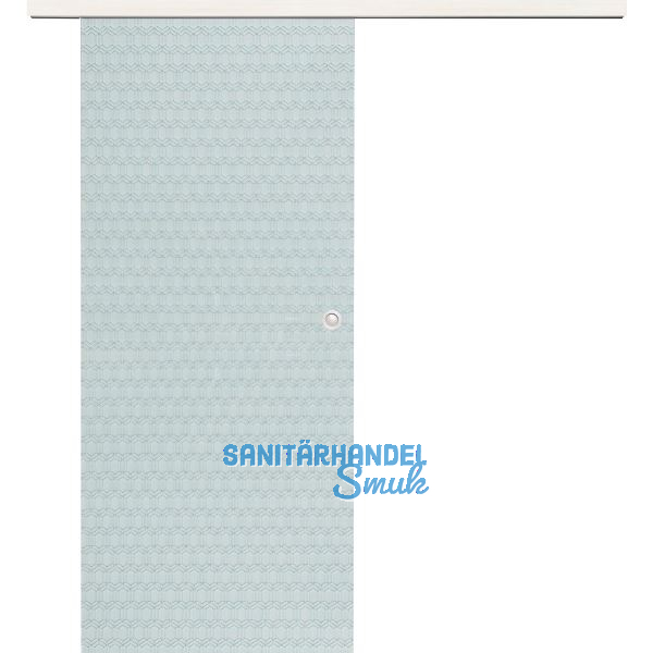 Glasschiebet�r Set Smaragd klar, Inlay Bianco, Muschelgriff silber, 720 mm