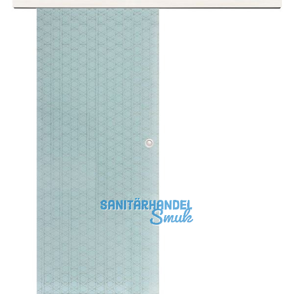 Glasschiebet�r Set Brillant wei�, Inlay Bianco, Muschelgriff silber, 720 mm