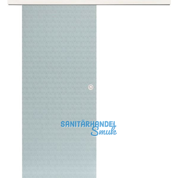 Glasschiebet�r Set Smaragd wei�, Inlay Bianco, Muschelgriff silber, 720 mm