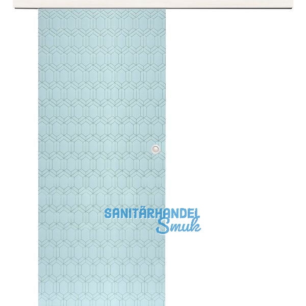 Glasschiebet�r Set Grande Smaragd wei�, Inlay Bianco, Muschelgriff silber, 720