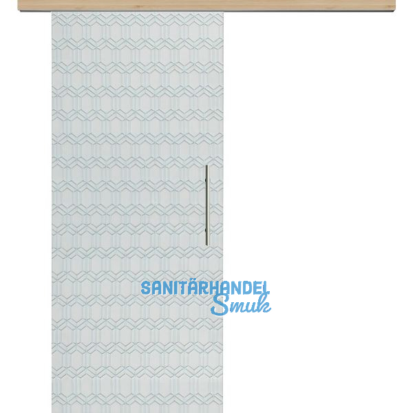 Glasschiebet�r Set Grande Smaragd klar, Inlay Achat, Sto�griff silber, 720