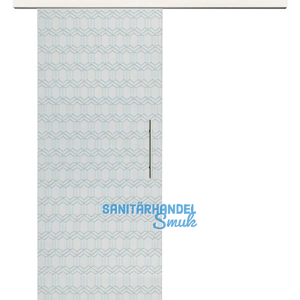 Glasschiebet�r Set Grande Smaragd klar, Inlay Bianco, Sto�griff silber, 720