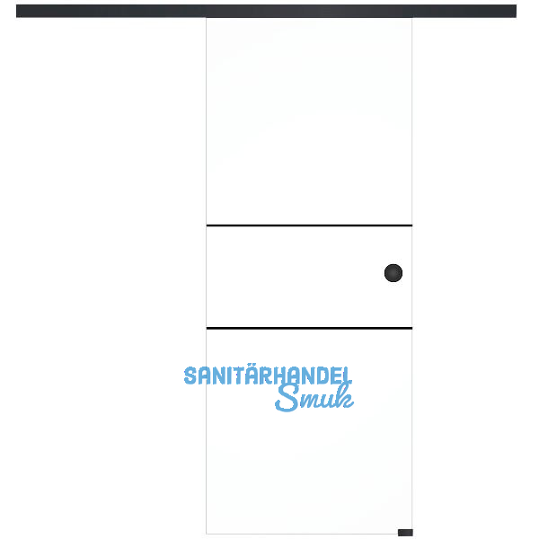 SOLIDO Glasschiebet�r Set Industry 1, Beschl�ge/Muschelgriff schwarz, 820x2100