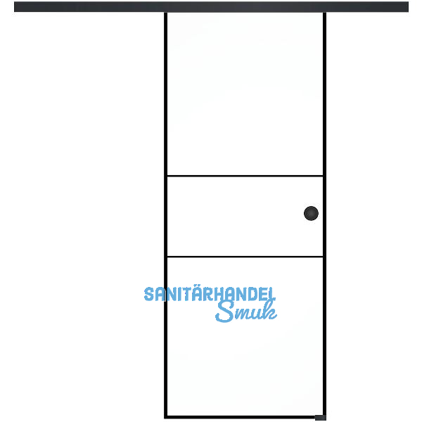 SOLIDO Glasschiebet�r Set Industry 2, Beschl�ge/Muschelgriff schwarz, 820x2100