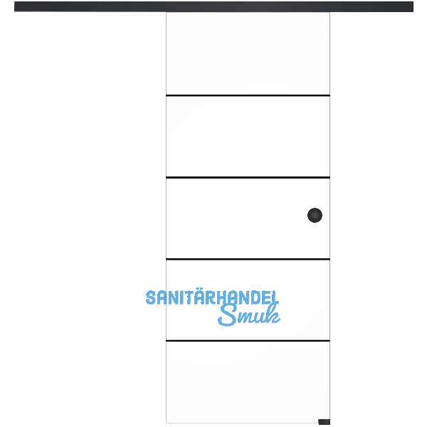 SOLIDO Glasschiebet�r Set Industry 3, Beschl�ge/Muschelgriff schwarz, 720x2100
