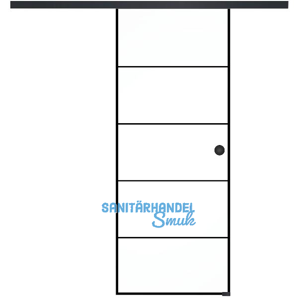 SOLIDO Glasschiebet�r Set Industry 4, Beschl�ge/Muschelgriff schwarz, 820x2100